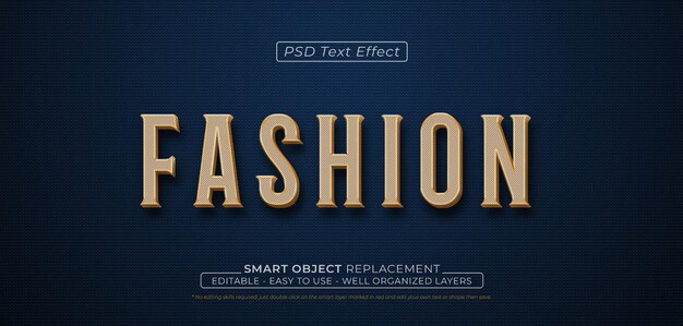 Efecto de texto de estilo 3D editable de texto de moda