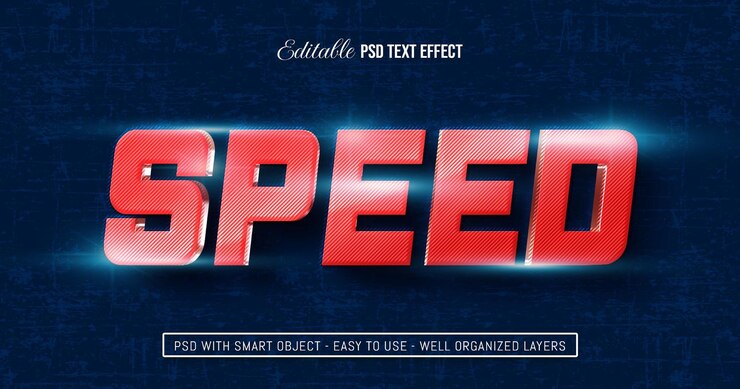PSD efecto de texto de estilo 3d editable de texto de velocidad