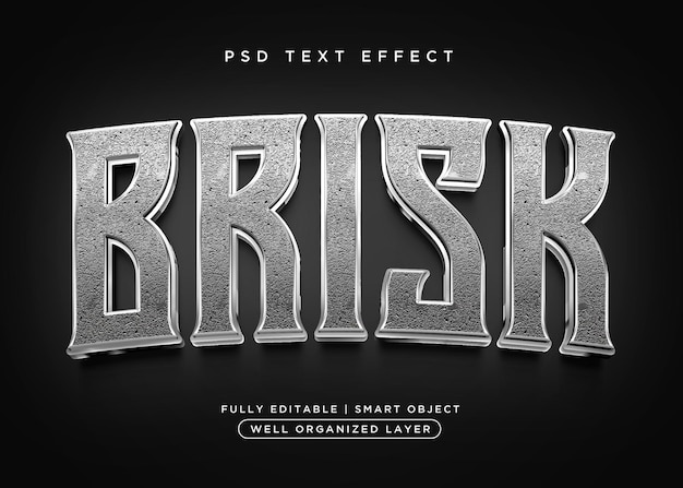 Efecto de texto de estilo 3d enérgico