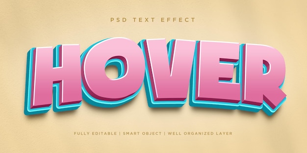 PSD efecto de texto de estilo 3d flotante