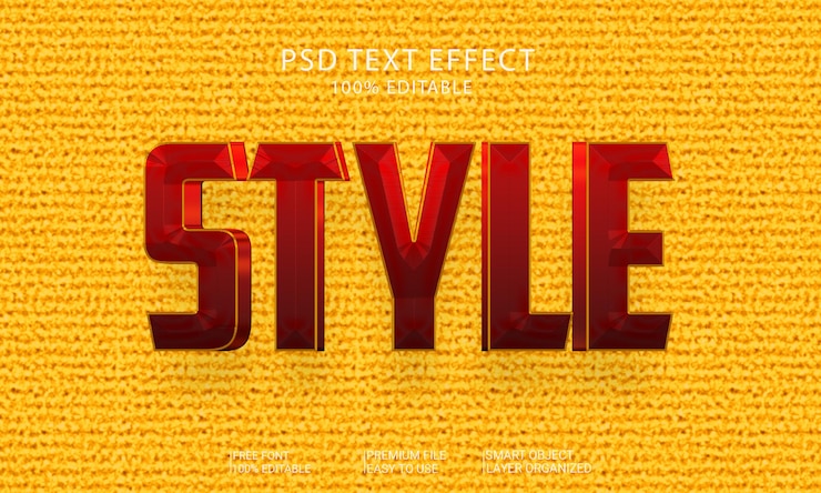 PSD efecto de texto de estilo 3d en fondo texturizado