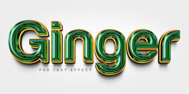 PSD efecto de texto de estilo 3d de jengibre