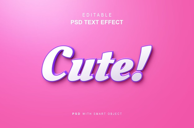 efecto de texto de estilo 3d lindo