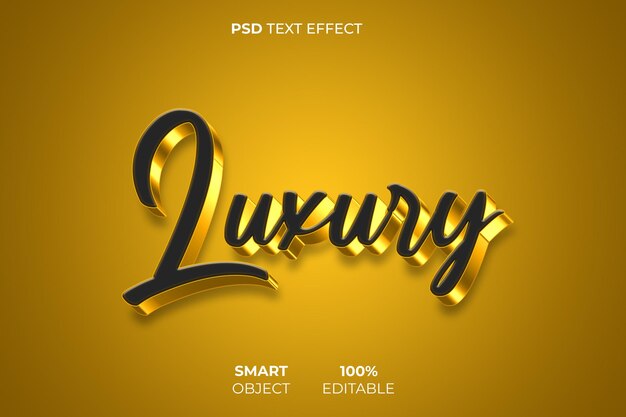 Efecto de texto de estilo 3d de lujo