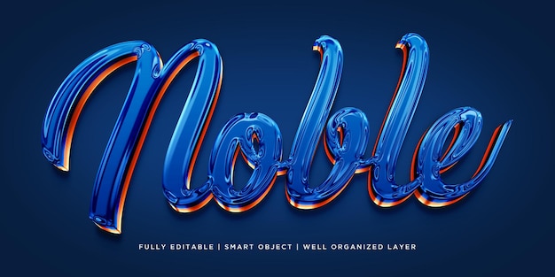 Efecto de texto de estilo 3d noble