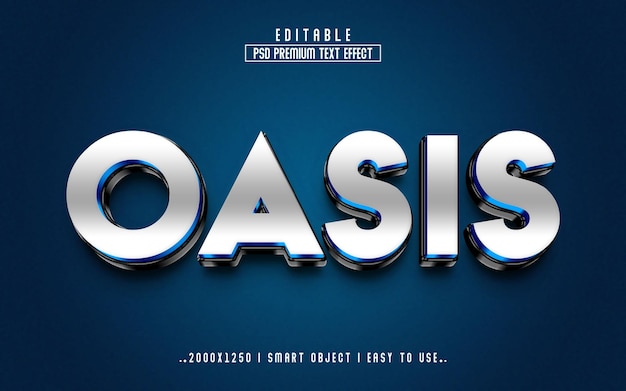 efecto de texto de estilo 3d de oasis