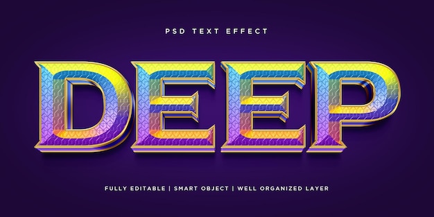 PSD efecto de texto de estilo 3d profundo