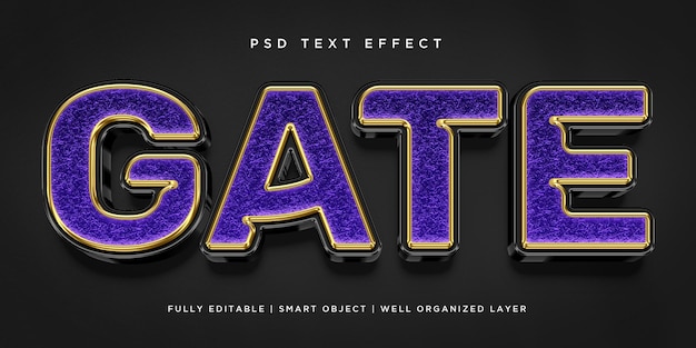 PSD efecto de texto de estilo 3d de puerta