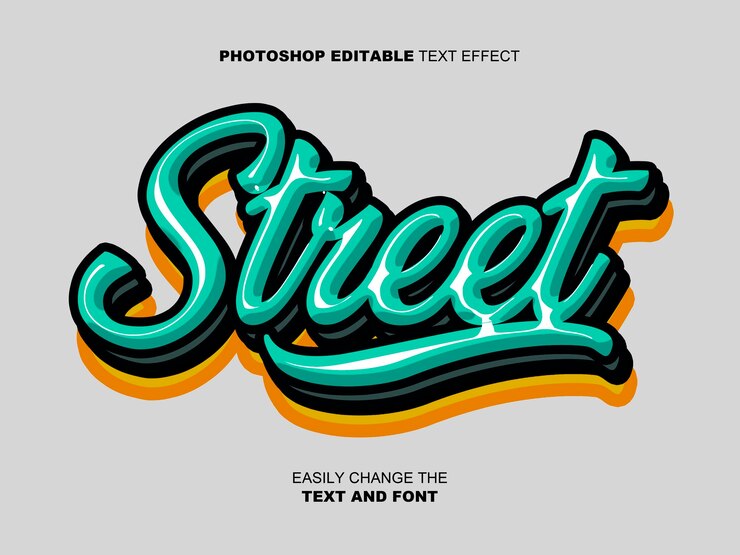 PSD efecto de texto de estilo 3d