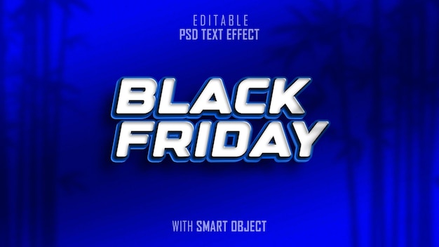 Efecto de texto de estilo Black Friday 3D con psd editable completo