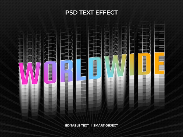 Efecto de texto de estilo de calle en todo el mundo