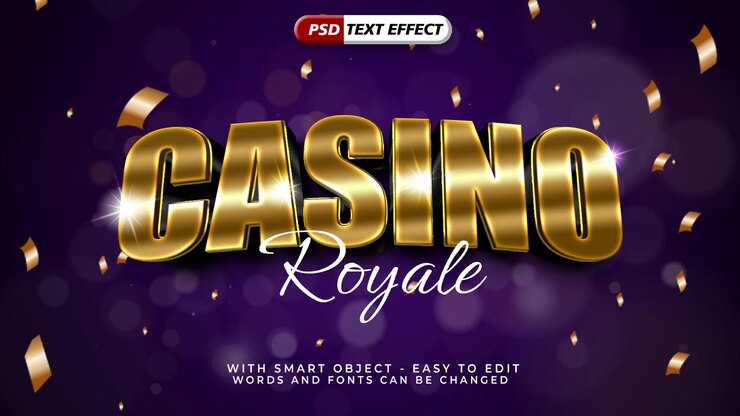 PSD efecto de texto de estilo casino royale 3d