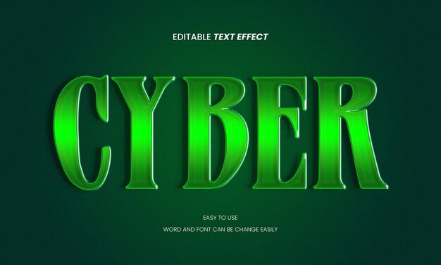 Efecto de texto de estilo cibernético 3D