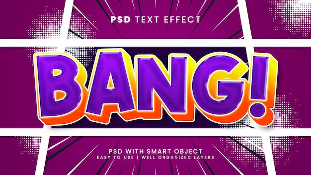 Efecto de texto de estilo cómic Bang