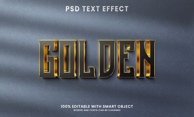 Efecto de texto de estilo dorado 3d