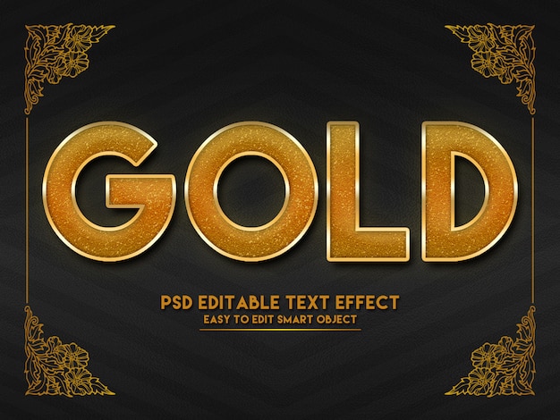 Efecto de texto de estilo dorado