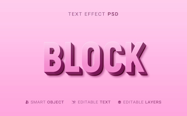 PSD efecto de texto de estilo de extrusión