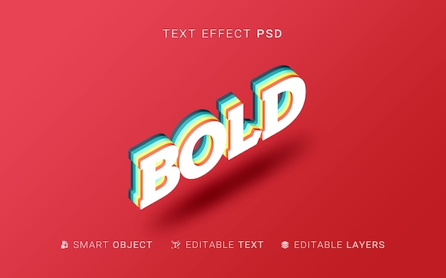 PSD efecto de texto de estilo de extrusión