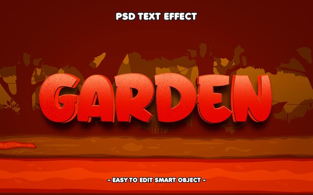 Efecto de texto de estilo jardín 3D