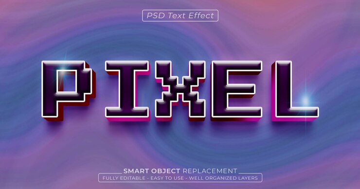 PSD efecto de texto de estilo de lujo pixel 3d