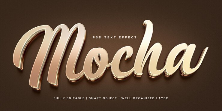 PSD efecto de texto de estilo moca 3d