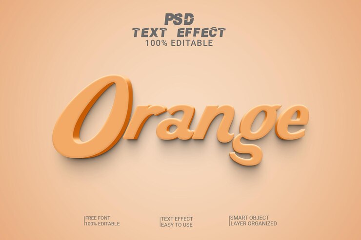 PSD efecto de texto estilo naranja