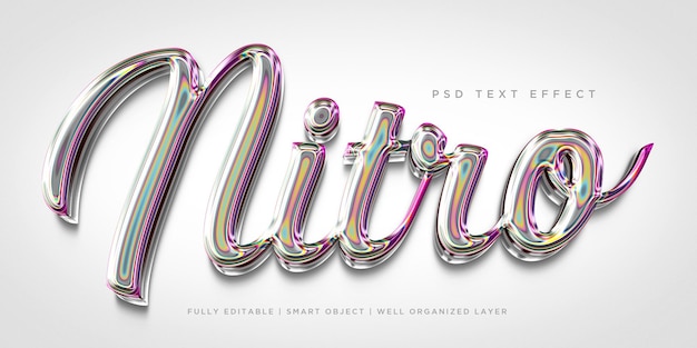 PSD efecto de texto de estilo nitro 3d