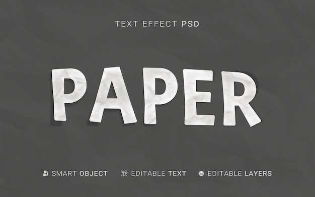 Efecto de texto de estilo de papel