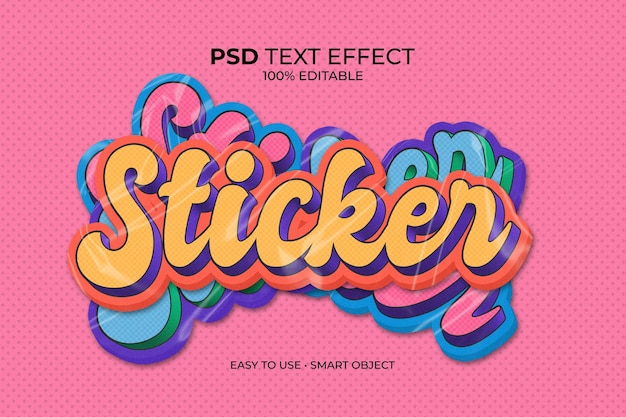 Efecto de texto de estilo retro de la pegatina