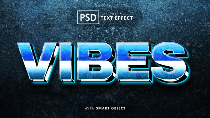 PSD efecto de texto de estilo retro vibes editable