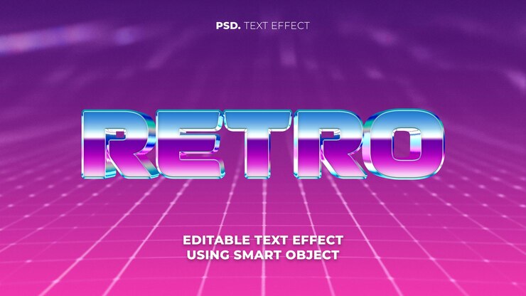 PSD efecto de texto de estilo retro