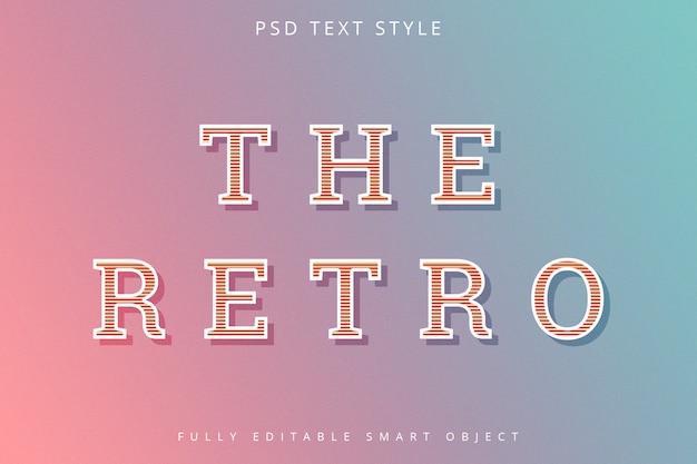 PSD efecto de texto de estilo retro