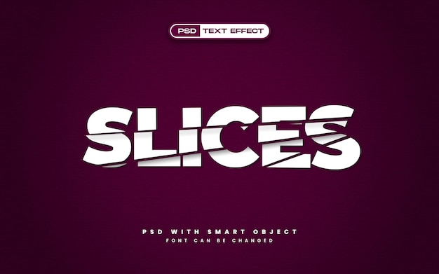 Efecto de texto de estilo de Silces 3D