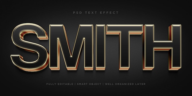 PSD efecto de texto de estilo smith 3d