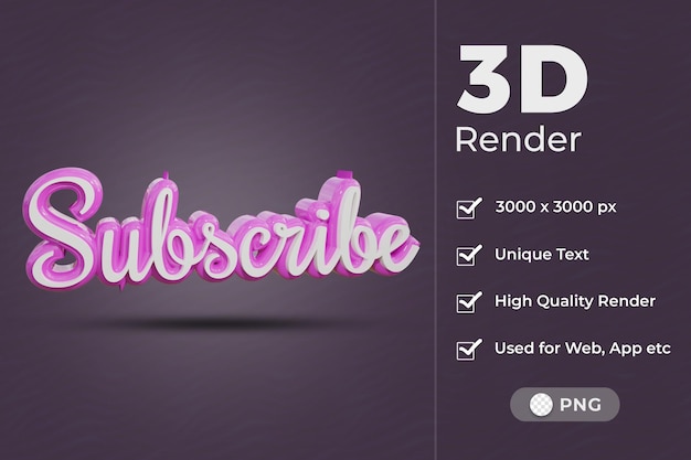 PSD efecto de texto con estilo de suscripción 3d