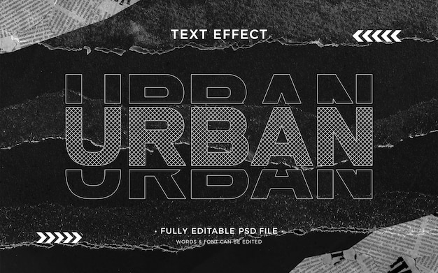 Efecto de texto de estilo urbano