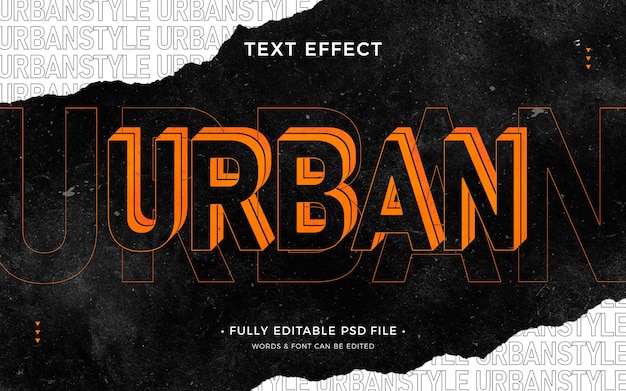 Efecto de texto de estilo urbano