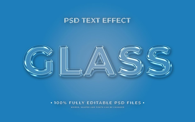 efecto de texto de estilo de vidrio psd