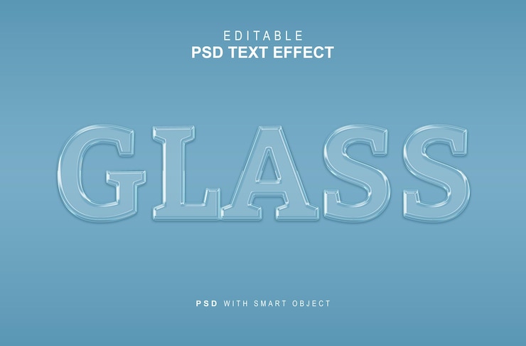 PSD efecto de texto de estilo de vidrio