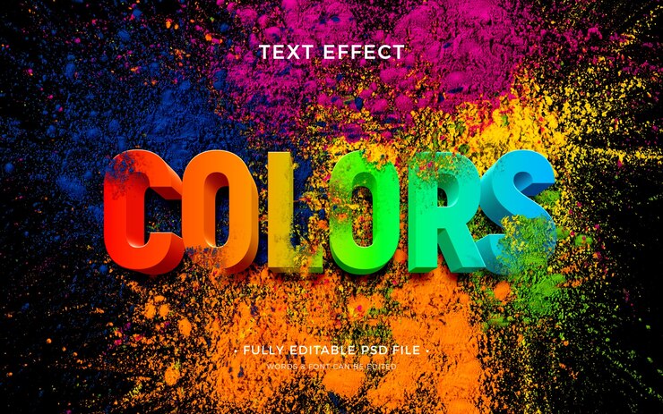 PSD efecto de texto de explosión de color