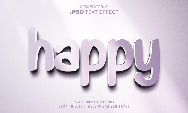 Efecto de texto feliz 3D