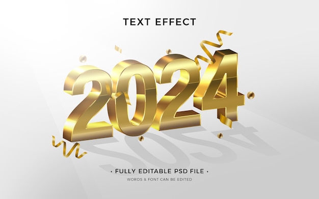 Efecto de texto feliz año nuevo
