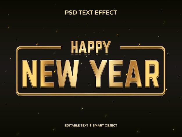 Efecto de texto de feliz año nuevo