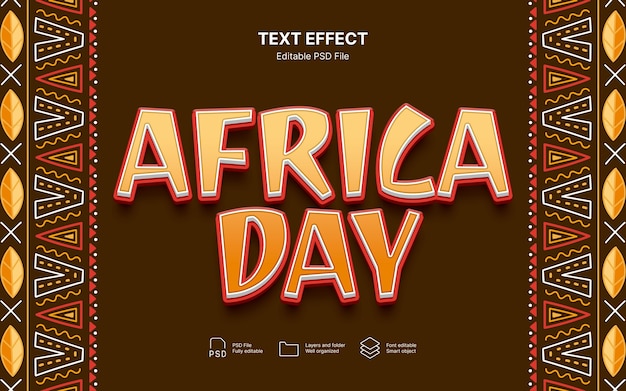 PSD efecto de texto del feliz día de áfrica