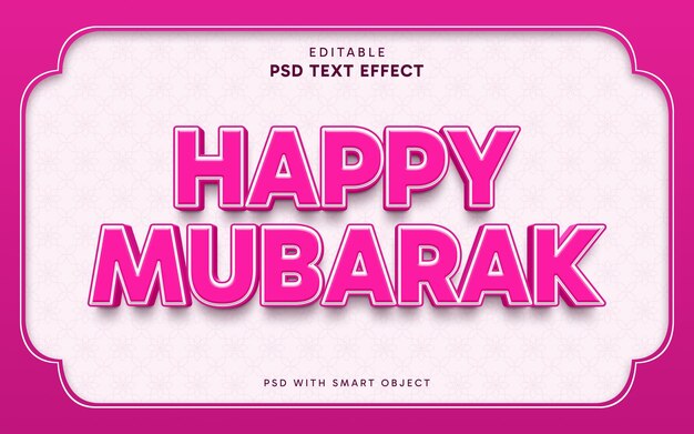 Efecto de texto feliz de Mubarak