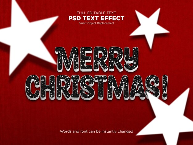 Efecto de texto de feliz navidad estilo de texto de año nuevo editable