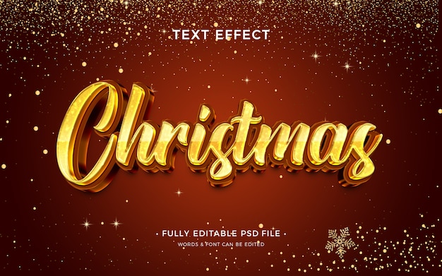 Efecto de texto de Feliz Navidad