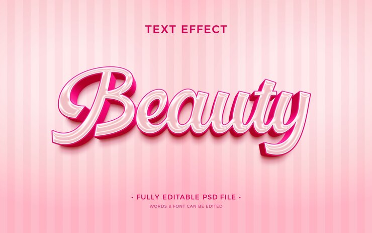 PSD efecto de texto femenino rosa