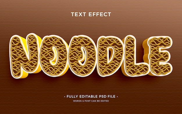 efecto de texto de fideos