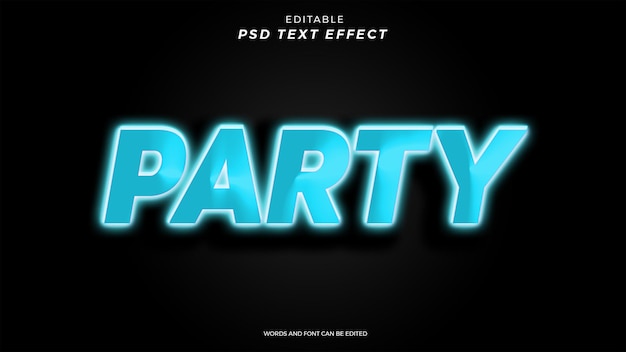 PSD efecto de texto de fiesta diseño editable